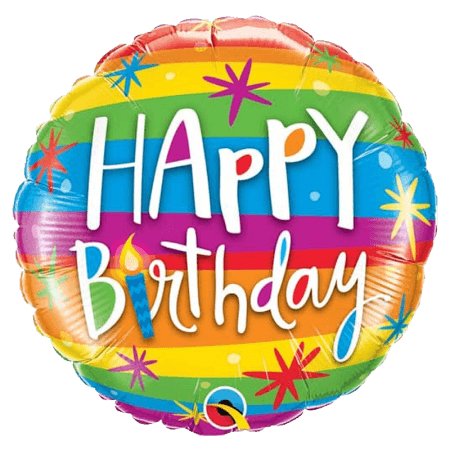 Retro Happy Birthday Air-Filled Balloon