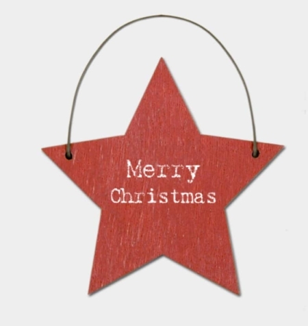 Red Merry Christmas Star