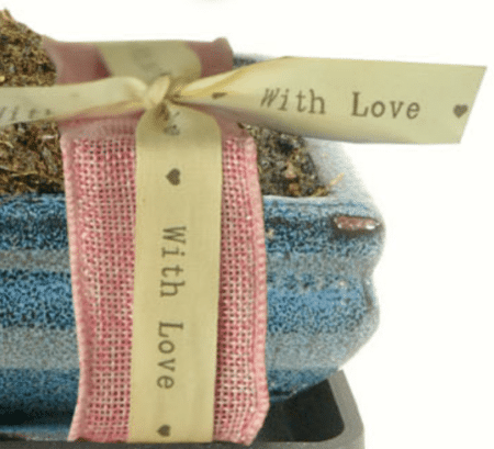 Pink jute and with love ribbon