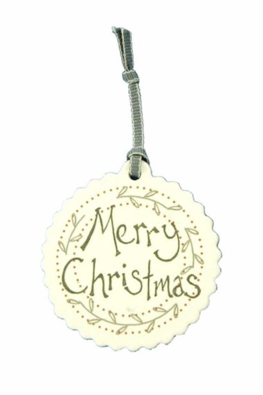 White Merry Christmas tag