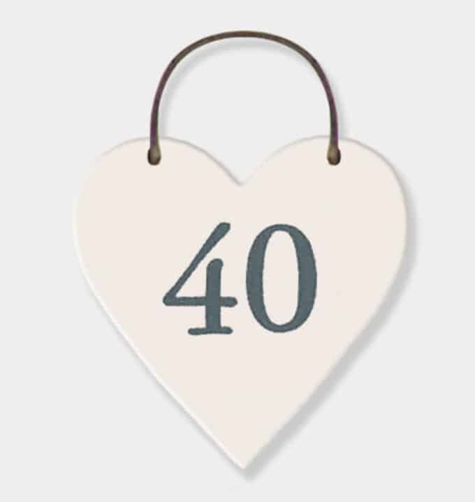 40th heart tag