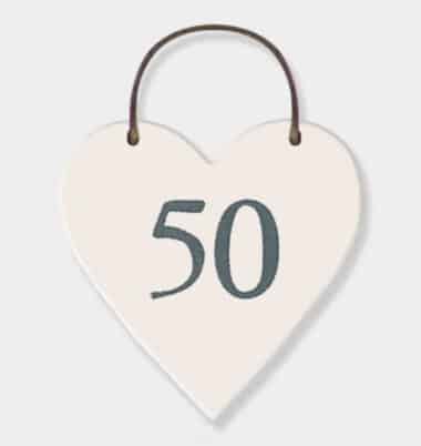 50th heart tag