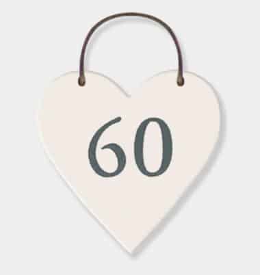 60th heart tag