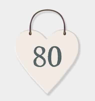 80th heart tag