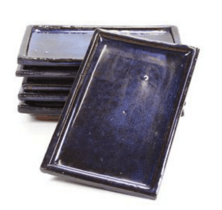 Blue ceramic drip tray