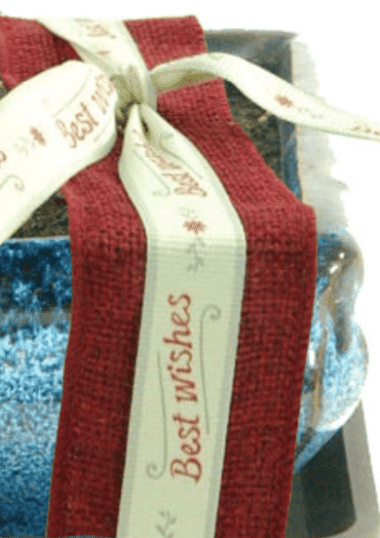 red jute and best wishes ribbon