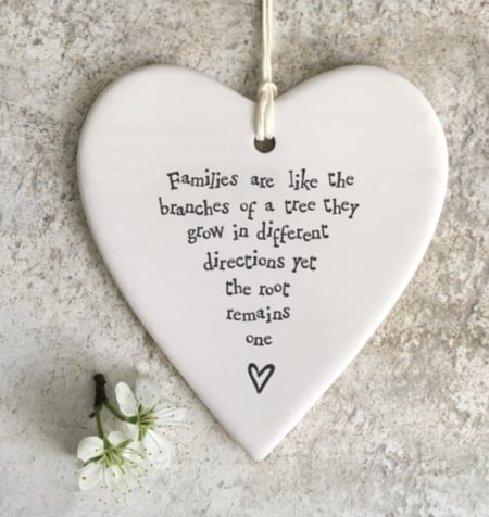 Porcelain Heart - Families are like branches of a tree ..