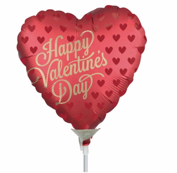 Happy valentines day red/gold balloon