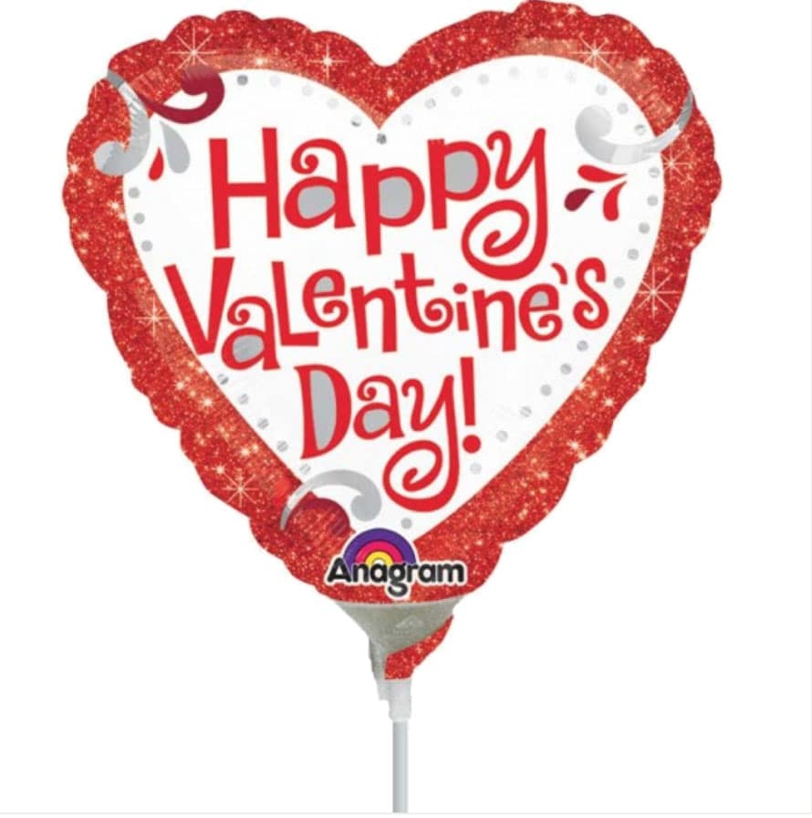 Valentines Day balloon in red and white