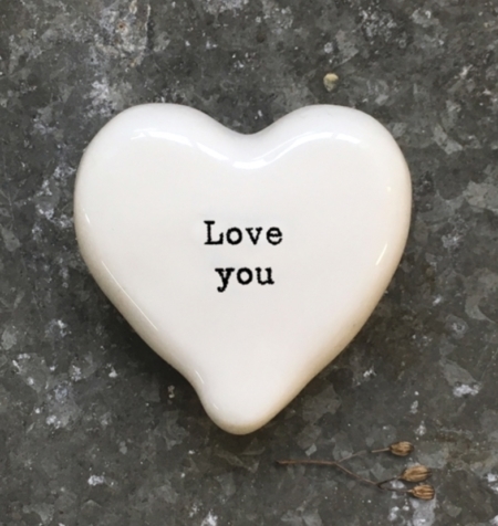 Love You Heart Shaped Pebble