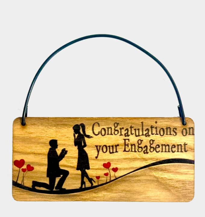 Congratulations on your engagement wooden tag