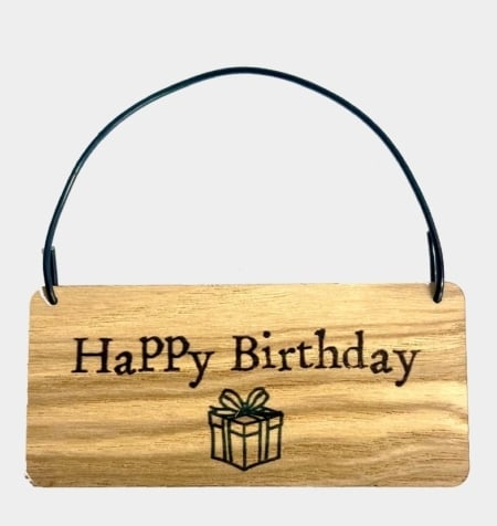 Wooden Tag - Happy Birthday Present