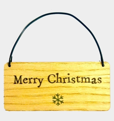 Wooden Tag - Merry Christmas Snowflake