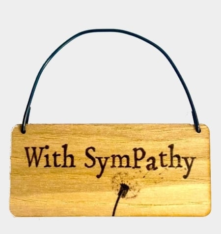 Wooden Tag - With Sympathy