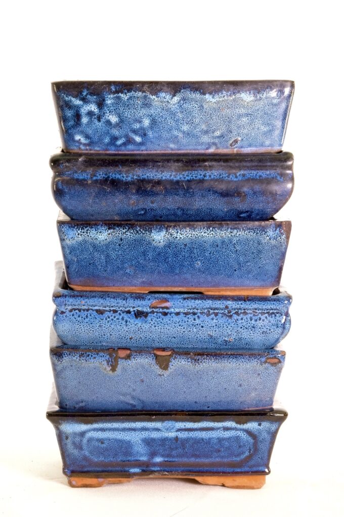 Blue ceramic pre-used bonsai pots