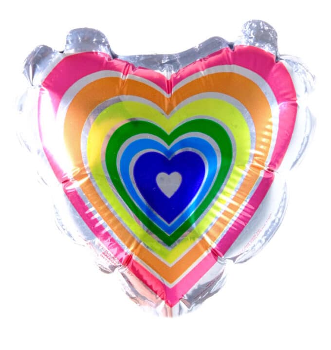 Rainbow Heart Mini Air-Filled Foil Balloon