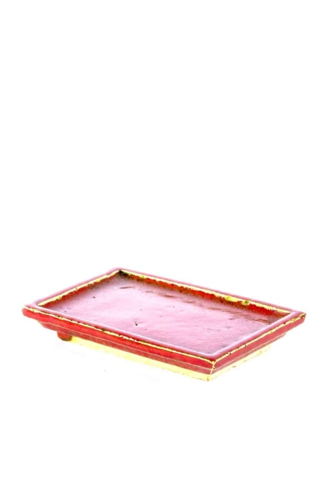 Ceramic Bonsai Drip Tray/Humidity Tray Valentine's Red