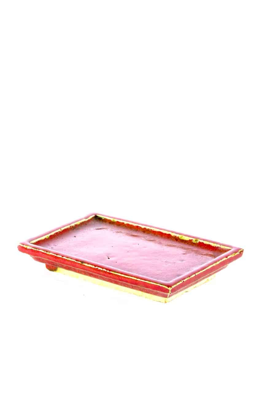 Ceramic Bonsai Drip Tray/Humidity Tray Valentine's Red