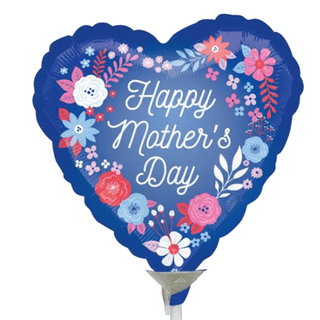 Mother's Day Blue Floral Air-Filled Balloon