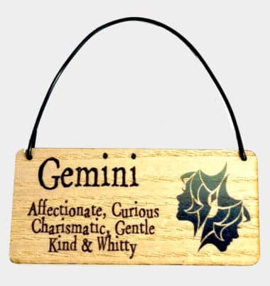 Gemini Zodiac Star Sign | Wooden Tag