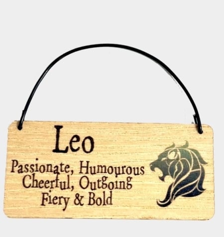 Leo Zodiac Star Sign Wooden Tag