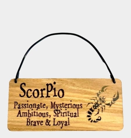 Scorpio Zodiac Star Sign Wooden Tag