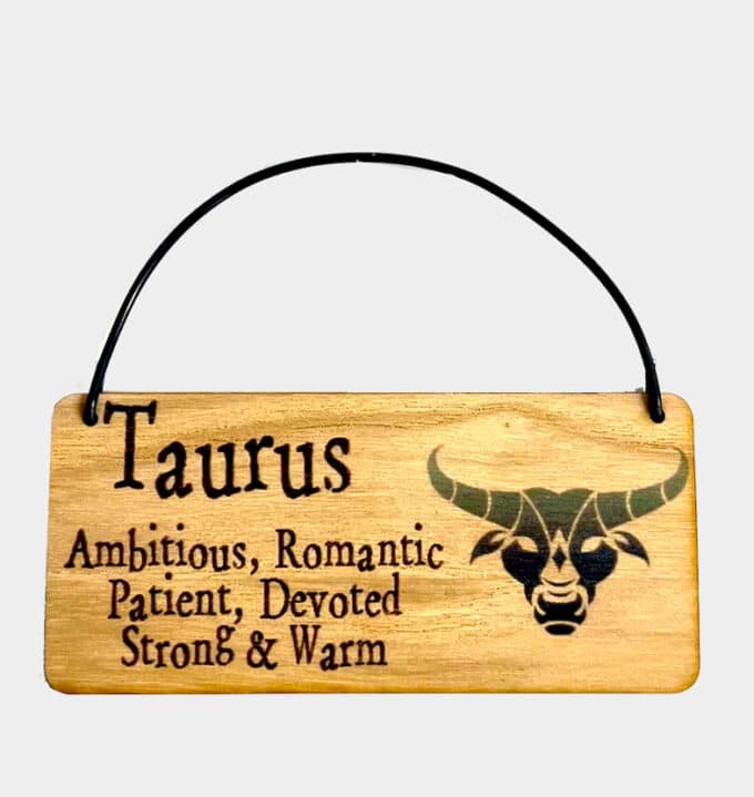 Taurus Zodiac Star Sign Wooden Tag