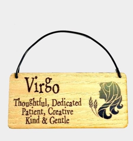 Virgo Zodiac Star Sign Wooden Tag