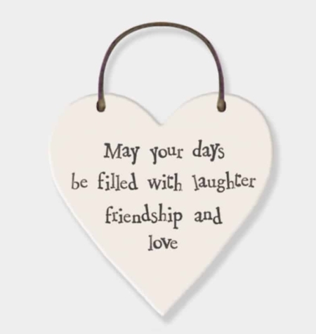 Laughter, Friendship & Love Heart Tag
