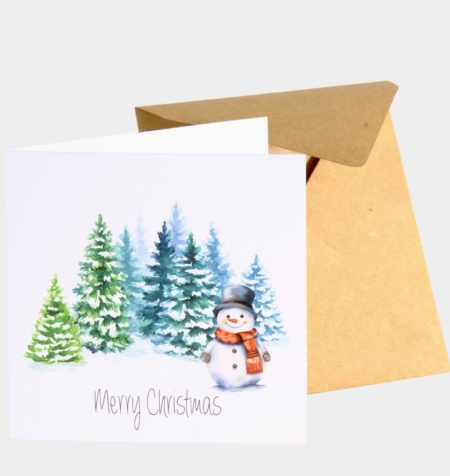 Greetings Card - "Merry Christmas" Snowman