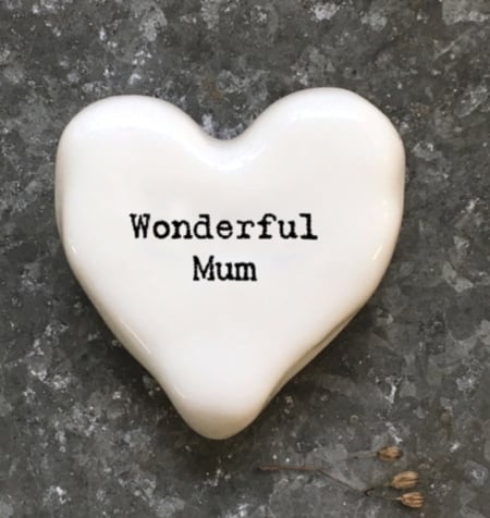 Wonderful Mum Heart-Shaped Pebble