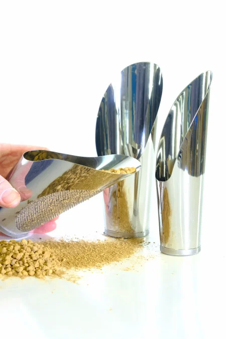 Japanese Bonsai Soil Scoops | Stainless Steel Nest of 3 with Mesh Back