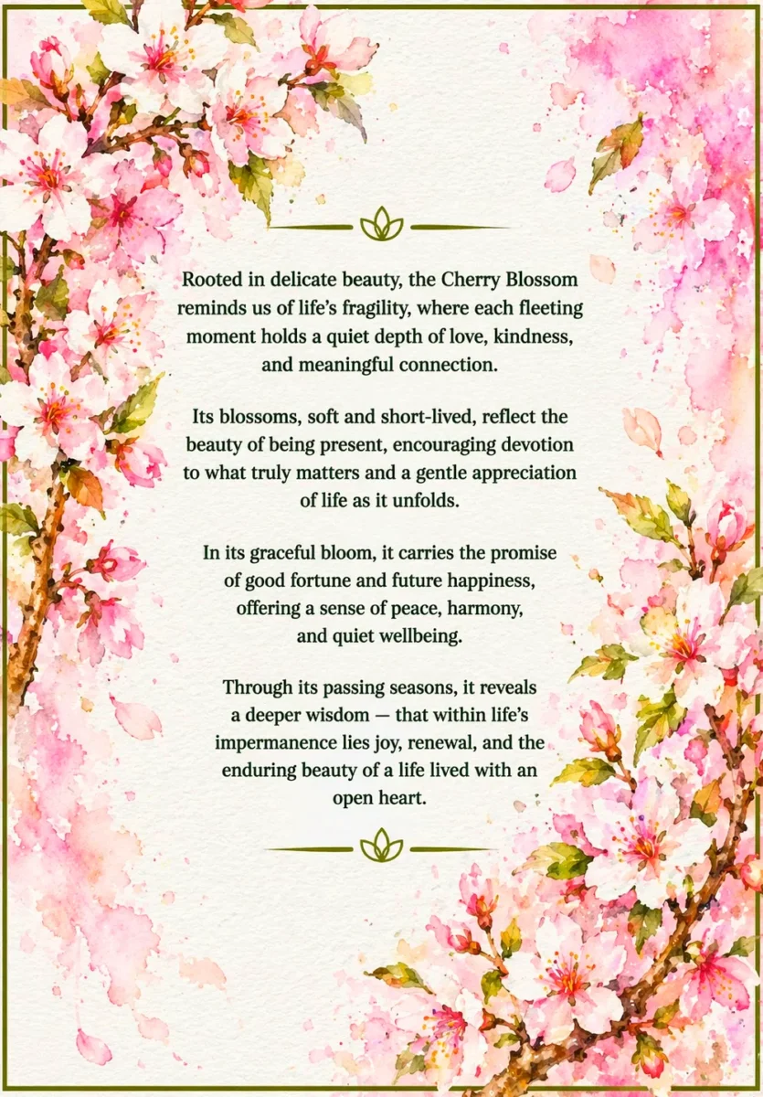 Cherry blossom Bonsai | Inside Bonsai Meanings Card