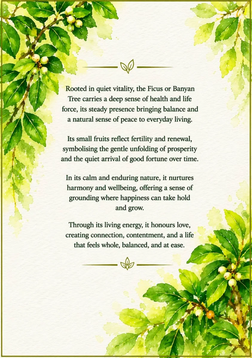 Ficus Banyan Bonsai | Inside Bonsai Meanings Card