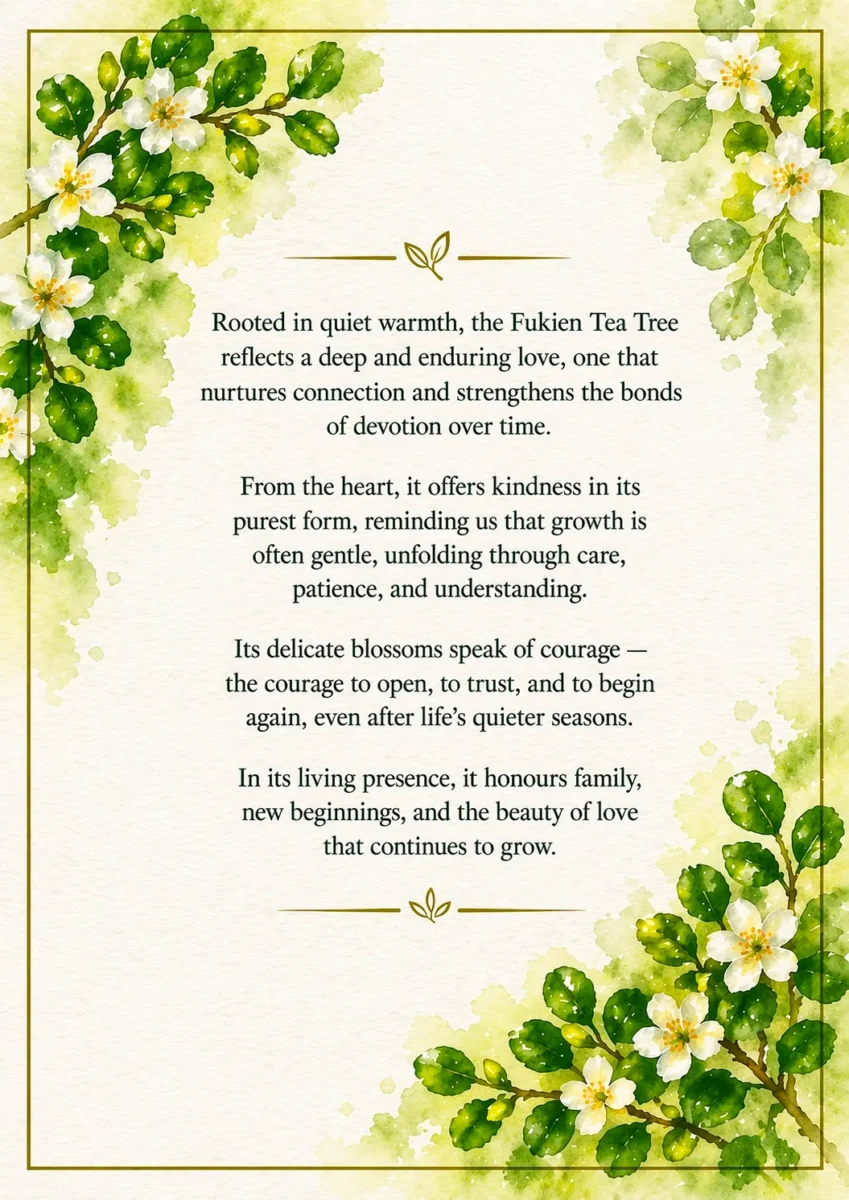 Fukien tea/Carmona Bonsai | Inside Bonsai Meanings Card