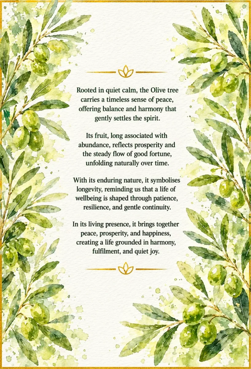Olive Bonsai | Inside Bonsai Meanings Card