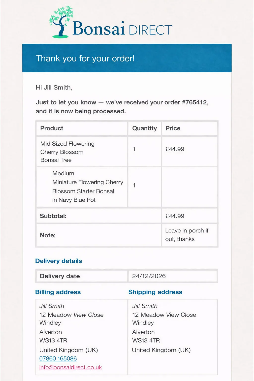 Is there a receipt in the box?