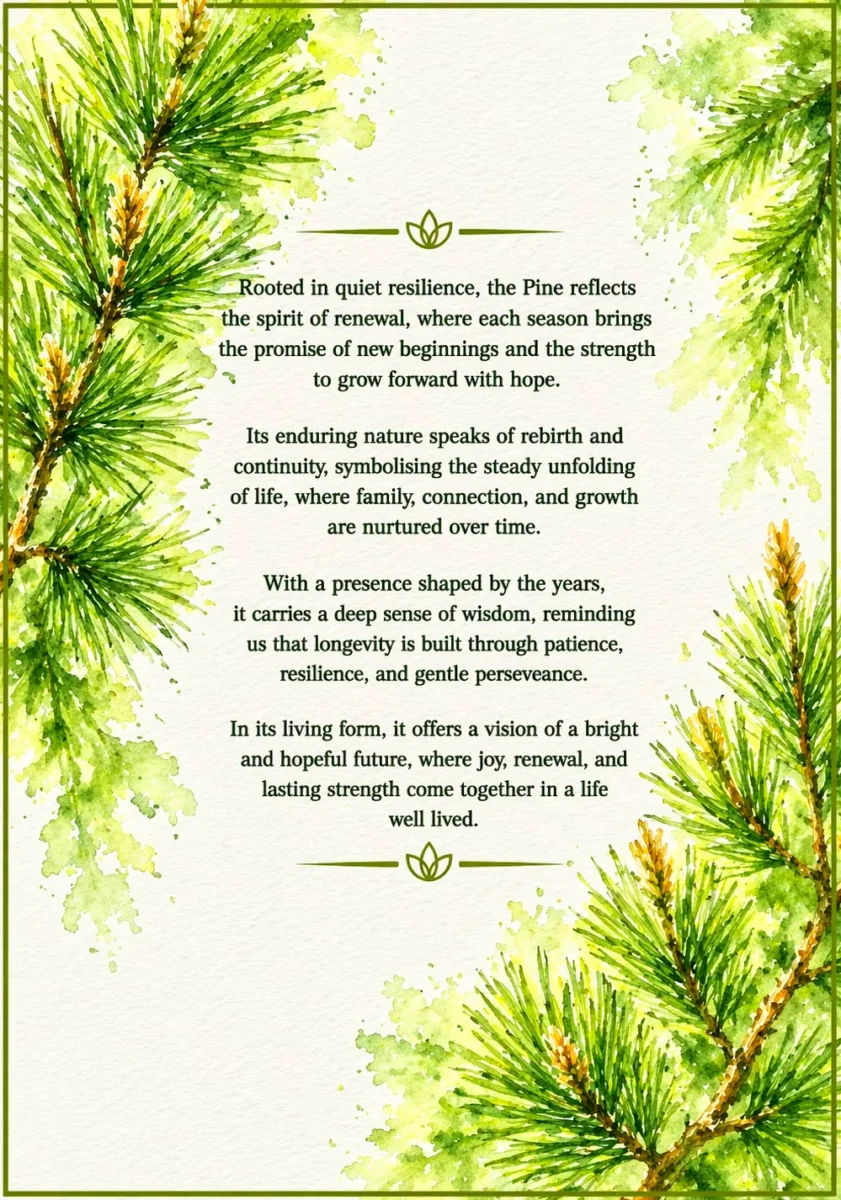 Pine Bonsai | Inside Bonsai Meanings Card