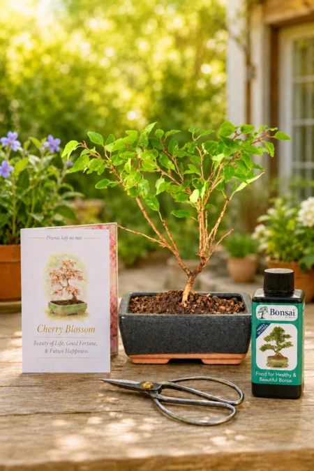 5-year-old Cherry Blossom Starter Bonsai Tree Beginners Kit – Flowering Outdoor Bonsai Meaning Devotion, Love & Kindness