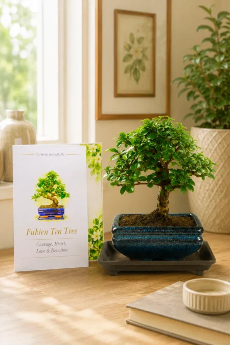 Bonsai Meaning Family - Flowering Fukien Tea Tree Gift Of Growth & New Beginnings, love & devotion