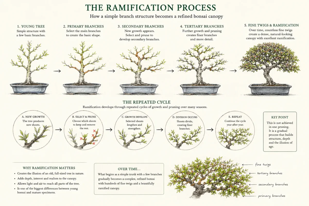 The ramification process of Bonsai trees