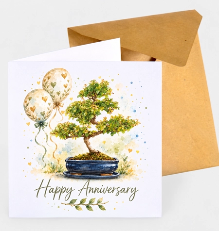 Greetings Card - "Happy Anniversary Bonsai"