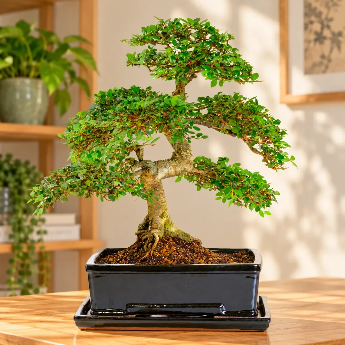 This is a premium Chinese Elm bonsai grown by Lloyd Noall from Bonsai Direct. A beautiful easy care bonsai perfectly suited to beginners.